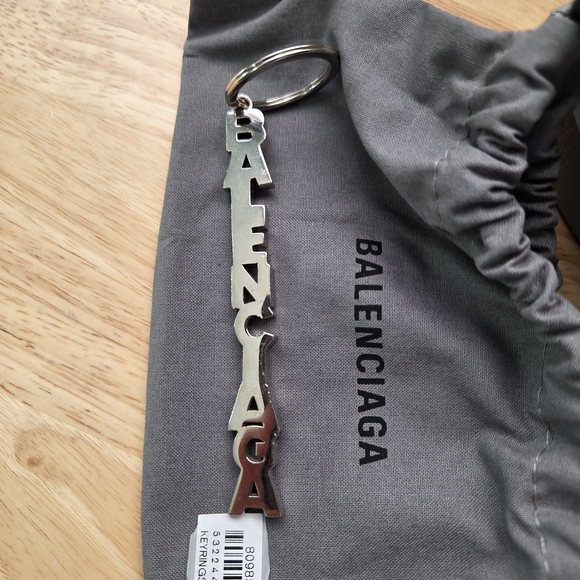 Balenciaga Silver Keychain Key Ring - Picture 15 of 16